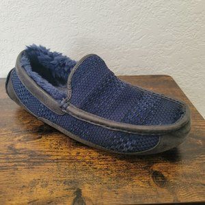 UGG Ascot Mens Blue Weave Slippers Loafers Slip On Shoes Size 9.5